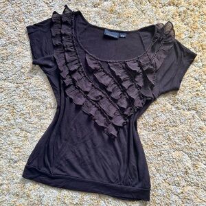 Brown Ruffle Fairy Top